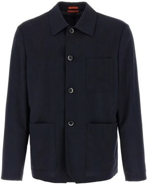 Barena Hemdjacke mit geknöpften Manschetten - Blau