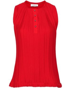 Lanvin Draped Pleated Top - Red