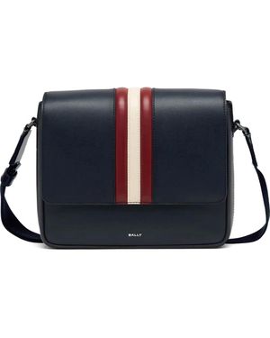Bally Mythos Leather Messenger Bag - Blue