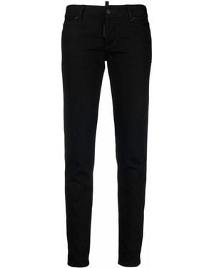 DSquared² Logo-Print Skinny Jeans - Black