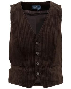 Polo Ralph Lauren Buttoned Corduroy Waistcoat - Black
