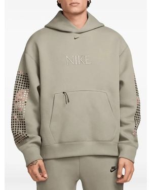 Nike Floral-Print Hoodie - Gray