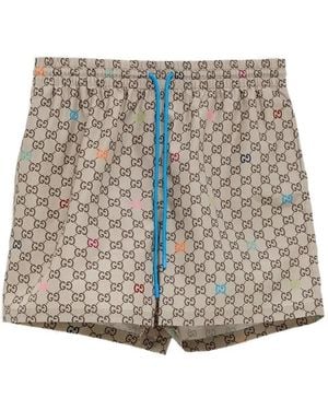 Gucci Gg Supreme-Print Swim Shorts - Multicolour