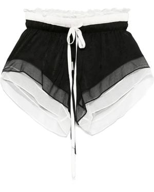 Ann Demeulemeester Velvet Drawstring Shorts - Black