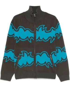 Bluemarble Cardigan Zippé En Jacquard - Bleu