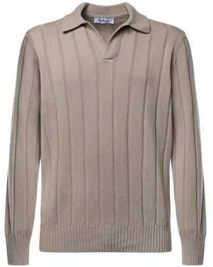 Galiana Ribbed Fine-Knit Top - Grey