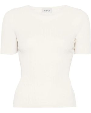 Mrz Geripptes T-Shirt - Weiß