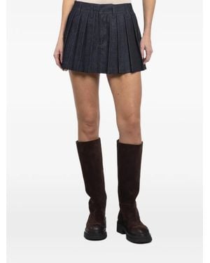 Citizens of Humanity Pleated Mini Skirt - Blue