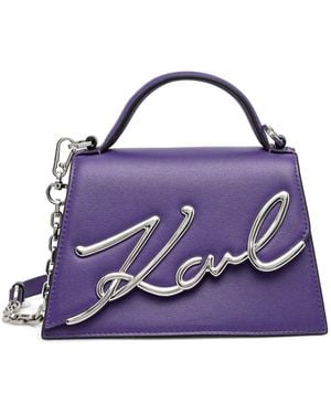 Karl Lagerfeld Small K/Signature Crossbody Bag - Purple