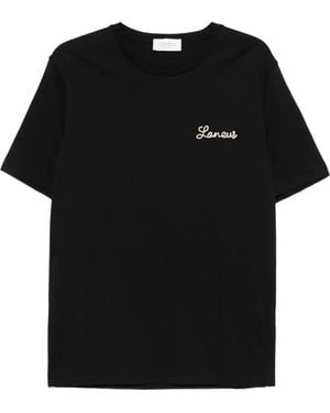 Laneus Logo-Embroidered T-Shirt - Black