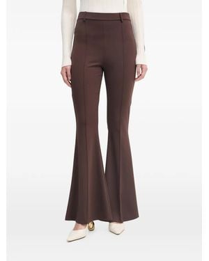 Haveone Seam-Detail Flared Pants - Brown