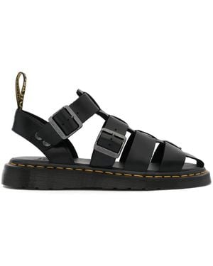 Dr. Martens Caged-Design Leather Sandals - Black