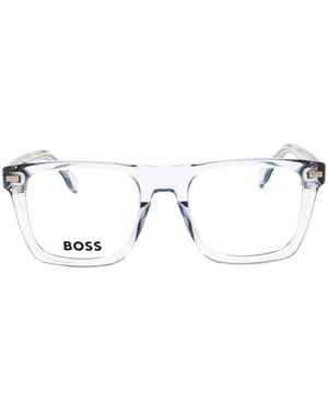 BOSS Rectangle-Frame Glasses - Gray