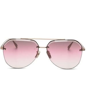 Linda Farrow Rimless Pilot Sunglasses - Pink