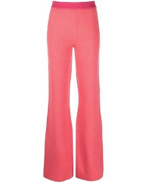 Moschino Flared Jacquard-Knit Pants - Pink