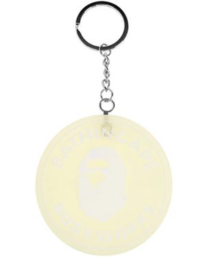 A Bathing Ape Logo-Print Circular Keyring - White