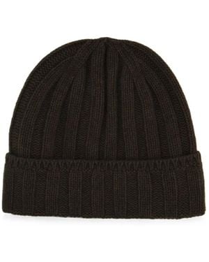 Vanisé Cashmere Beanie Hat - Black