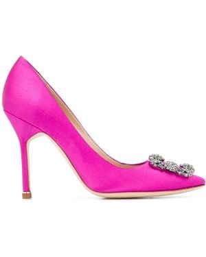 Manolo Blahnik Hangisi 105Mm Silk Court Shoes - Pink