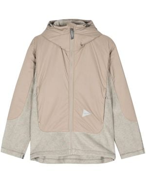 and wander Logo-Print Jacket - Natural