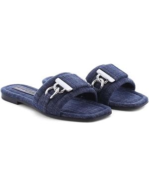 Kennel & Schmenger Denim Flat Sandals - Blue