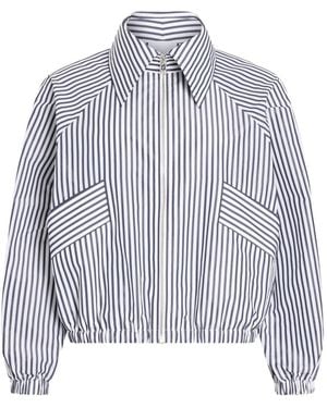 Patou Striped-Pattern Zipped Jacket - Blue