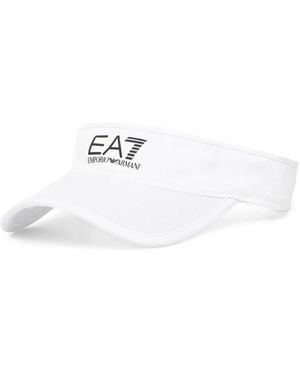 EA7 Cotton Logo-Print Visor - White