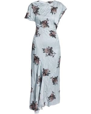 Erdem Vestido Midi Asimétrico Con Estampado Floral - Blanco
