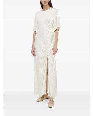 Herskind Ruched-Slit Maxi Dress - White