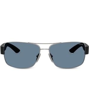 Prada Linea Rossa Rectangle-Frame Sunglasses - Blue