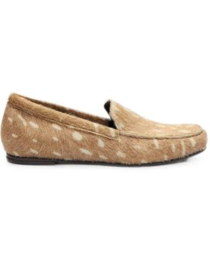 Loulou de Saison Zino Deer-Print Pony-Effect Loafers - Natural