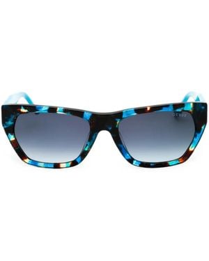 Guess Tortoiseshell-Effect Rectangle-Frame Sunglasses - Blue