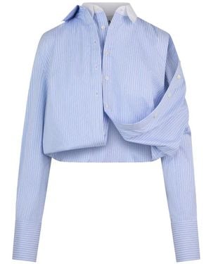Monse Fold-Up Cropped Shirt - White
