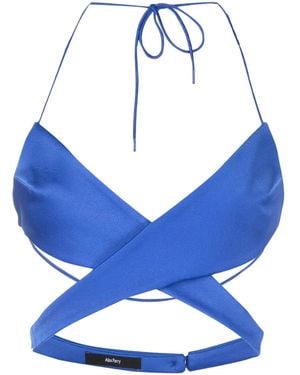 Alex Perry Hudson Cut-Out Wraparound Top - Blue