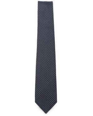 Barba Napoli Micro-Pattern Silk Tie - Blue