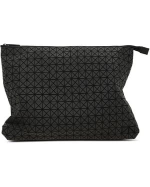 Issey Miyake Geometric-Print Zip Clutch Bag - Black