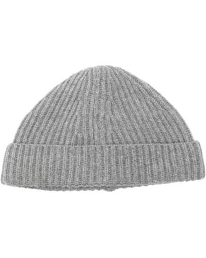 Amaranto Ribbed Beanie Hat - Gray