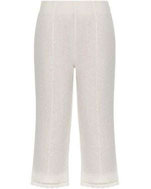 Posse Effi Lace-Trim Trousers - White
