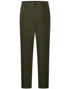 Department 5 Pleated Straight-Leg Trousers - Green