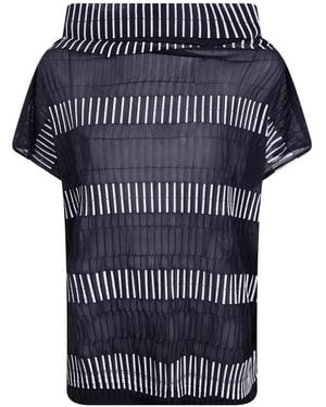 Pierantoniogaspari Stripe-Pattern Textured Top - Blue