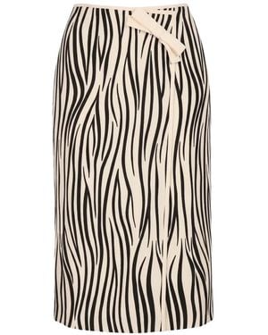Valentino Garavani Zebra-Print Midi Skirt - White