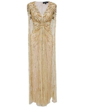 Jenny Packham Lotus Lady Avondjurk Met Cape - Wit