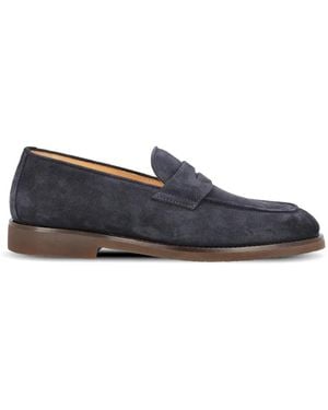 Brunello Cucinelli Penny Suede Loafers - Blue