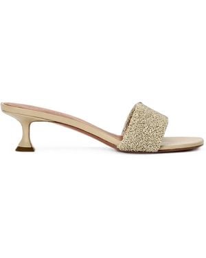 AMINA MUADDI Andreea Heeled Sandals - Natural