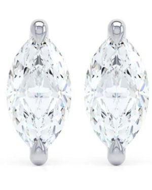 LOEV Boucles D'Oreilles The Marquise En Or Blanc 18Ct