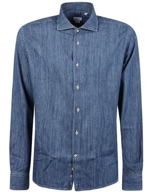 Orian Faded-Effect Long-Sleeve Shirt - Blue