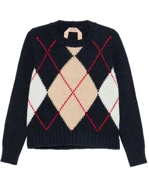 N°21 Pullover Mit Argyle-Muster - Blau