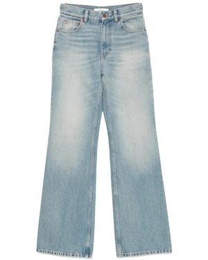 Chloé Flamingo-Embroidered Jeans - Blue