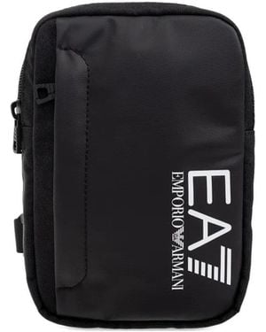 EA7 Bolso Messenger Con Logo - Negro