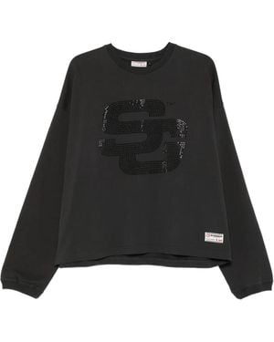 SUMMER GAMES Rhinestone-Embellished Sweatshirt - Black