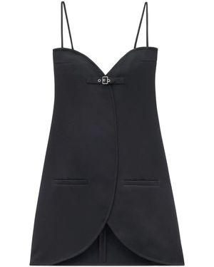 Courreges Above-Knee Twill Weave Dress - Black